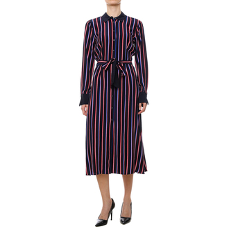 Ženska haljina Tommy Hilfiger VIS Stripe Midi Shirt Dress