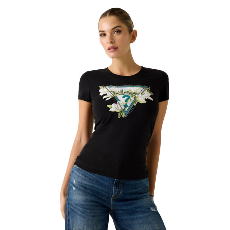 Ženska majica Guess Ss cn camelia triangle tee