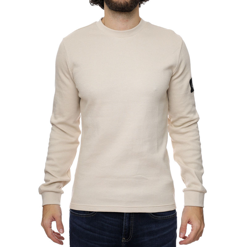 Muški duks Calvin Klein Monogram Badge Waffle Ls Tee