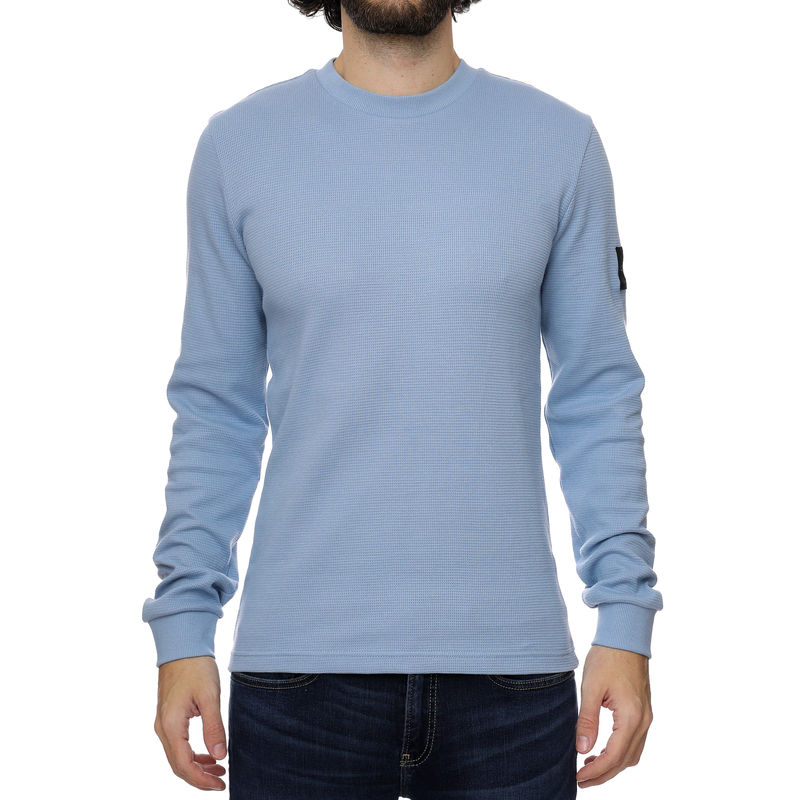 Muški duks Calvin Klein Monogram Badge Waffle Ls Tee