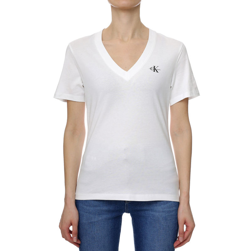 Ženska majica Calvin Klein Micro Monologo Slim V-Neck Tee