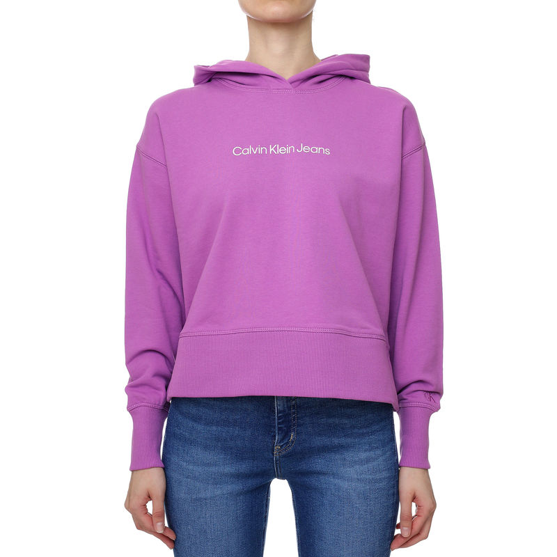 Ženski duks Calvin Klein Shrunken Institutional Hoodie