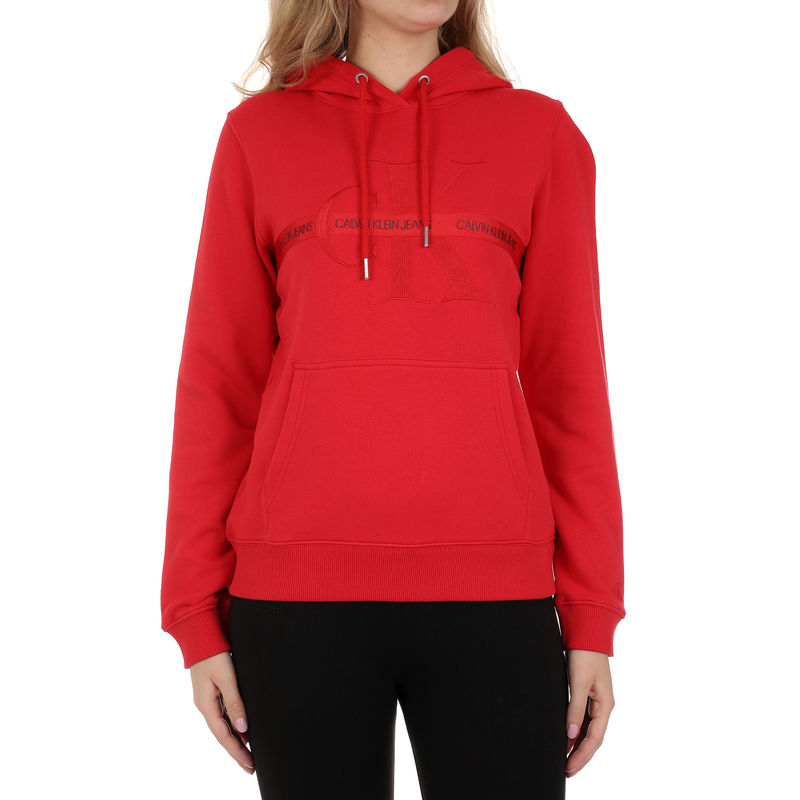 Ženski duks Calvin Klein TAPING THROUGH MONOGRAM HOODIE