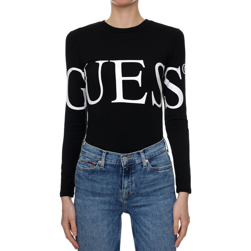 Ženski top Guess JEANS LS LOGO BODYSUIT