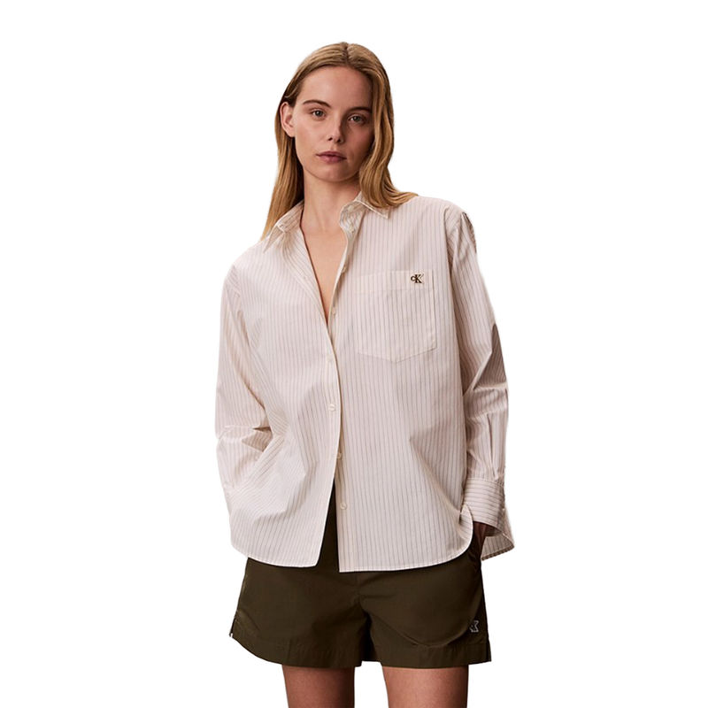 Ženska košulja Calvin Klein Yarndye cotton poplin relaxed sh