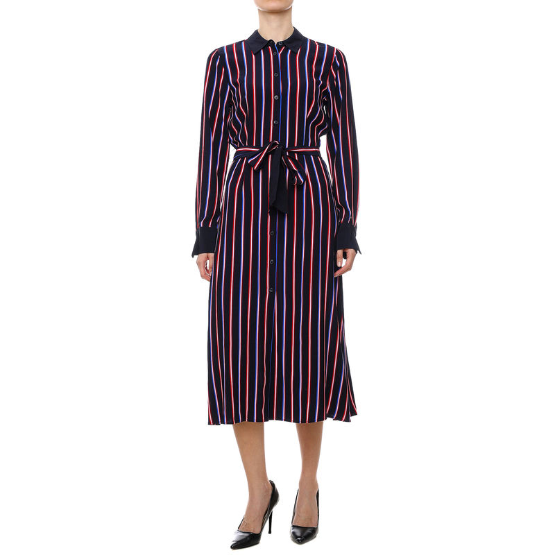 Ženska haljina Tommy Hilfiger Vis Stripe Midi Shirt dress