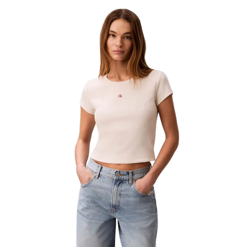 Muška majica Calvin Klein Woven label 2x2 baby rib baby te