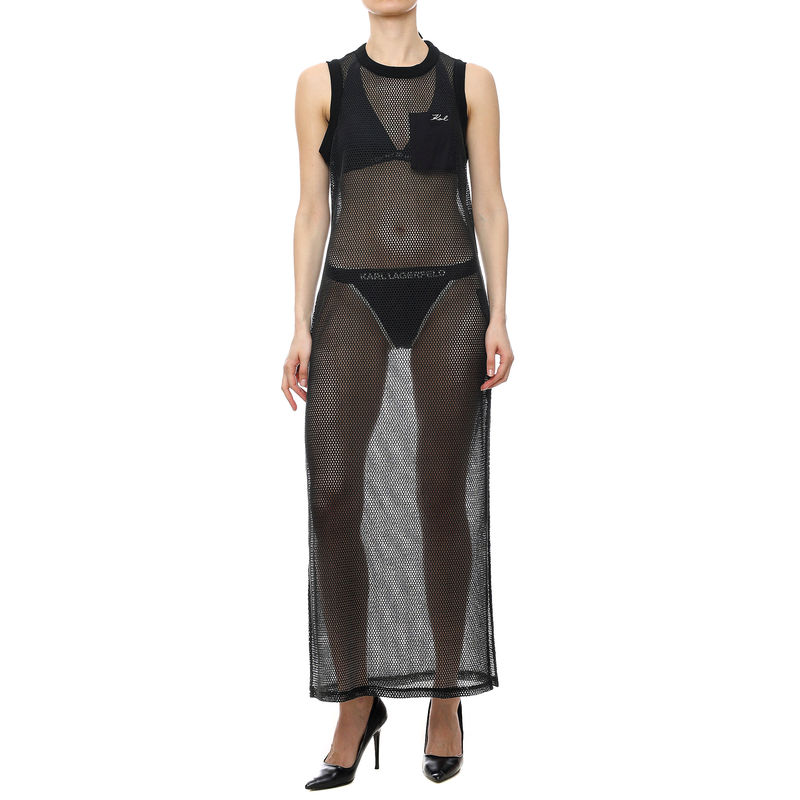 Ženska haljina Karl Lagerfeld Karl Dna Mesh Beach dress