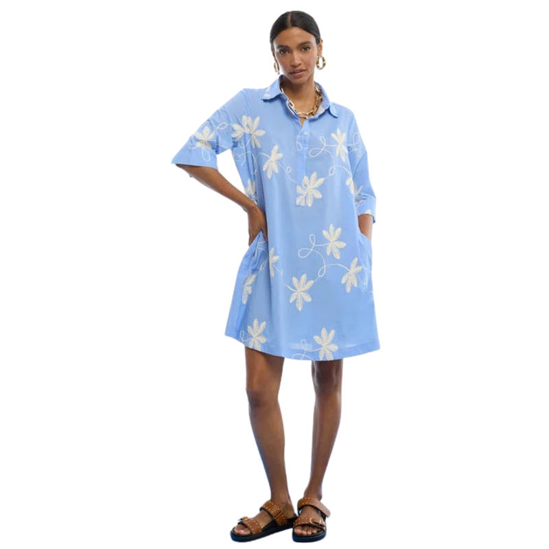 Ženska haljina Lola Cotton shirt dress with floral embroidery