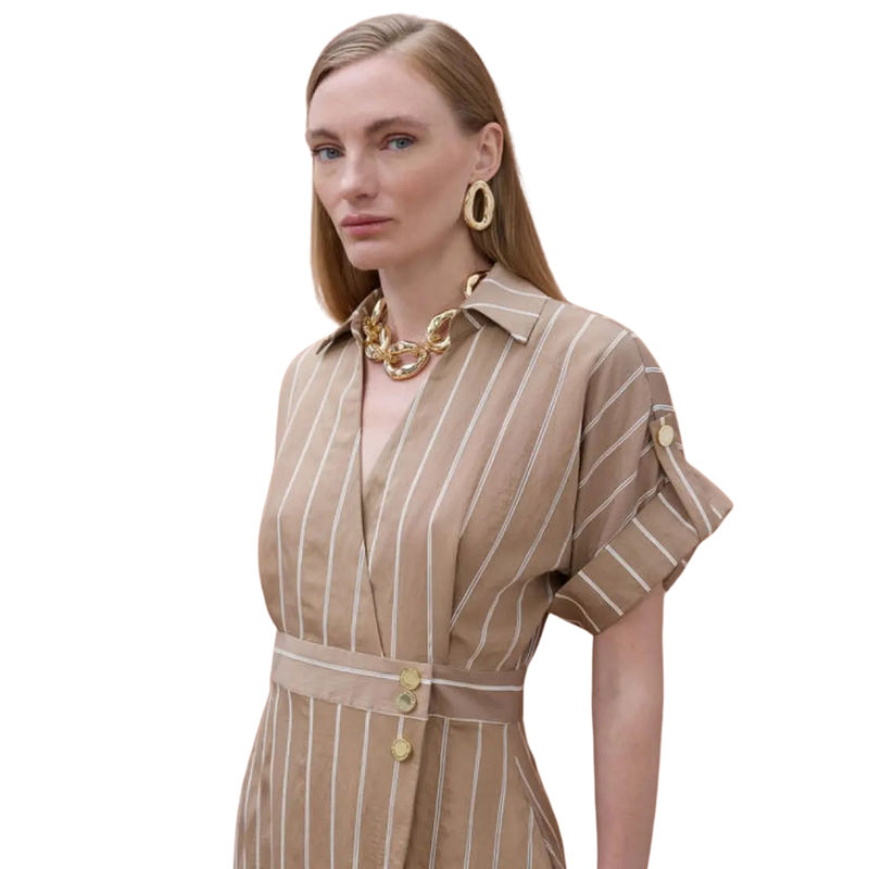 Ženska haljina Lola Short sleeve shirt dress with stripes