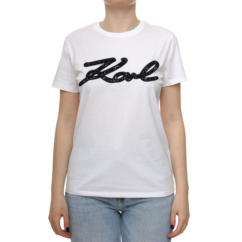 Ženska majica Karl Lagerfeld Boucle Karl Signature T-Shirt