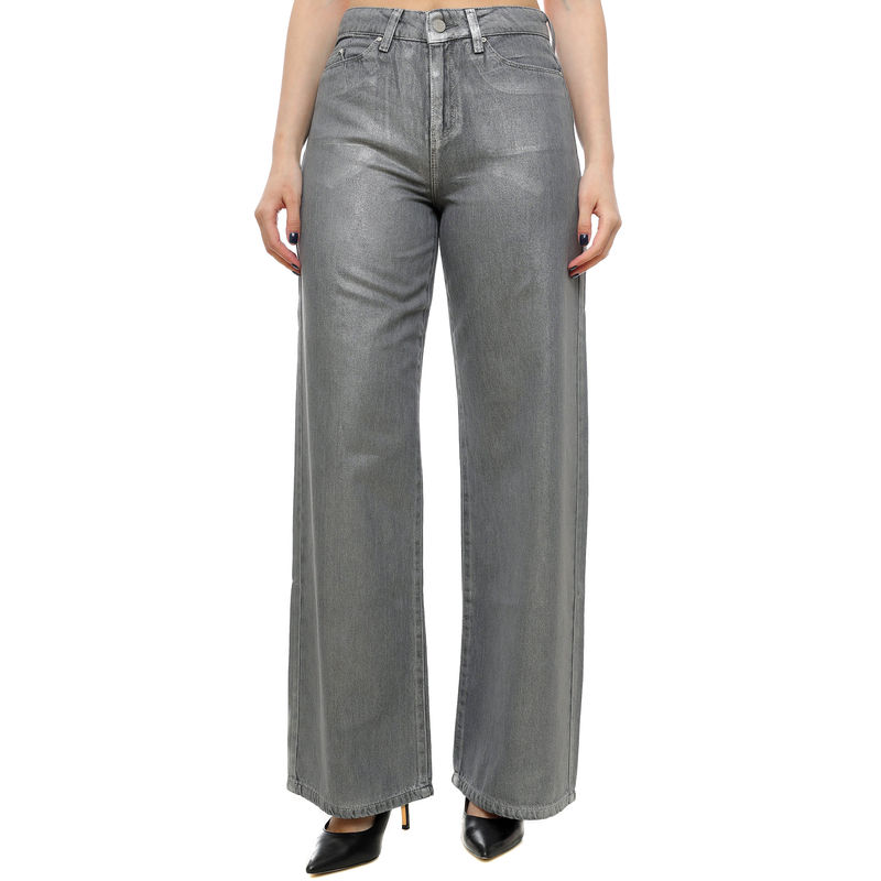 Ženske farmerke Karl Lagerfeld Metallic Wide Leg Denim Pants