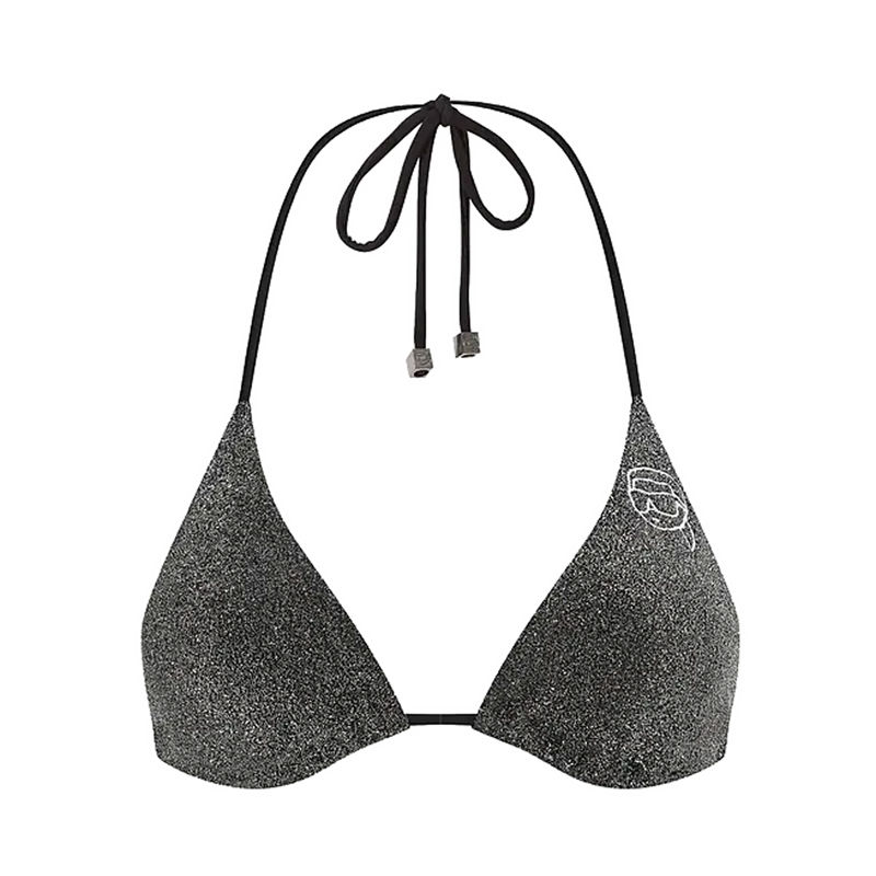 Ženski kupaći gornji deo Karl Lagerfeld Ikonik 2.0 Lurex Triangle