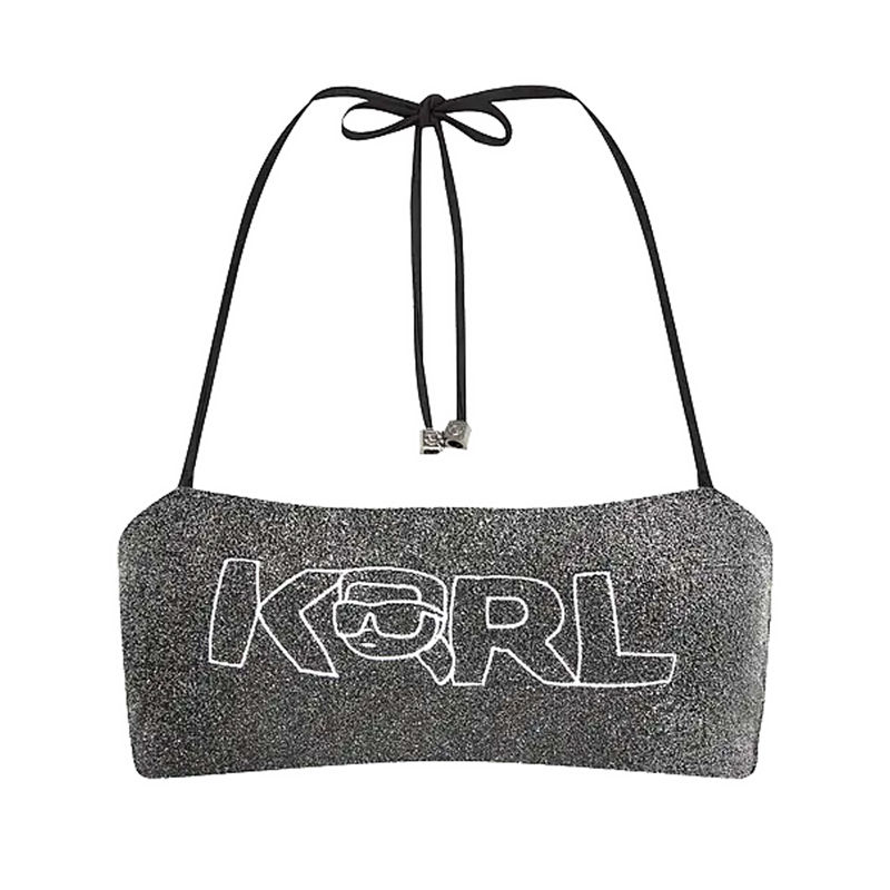Ženski kupaći Karl Lagerfeld ikonik 2.0 lurex bandeau