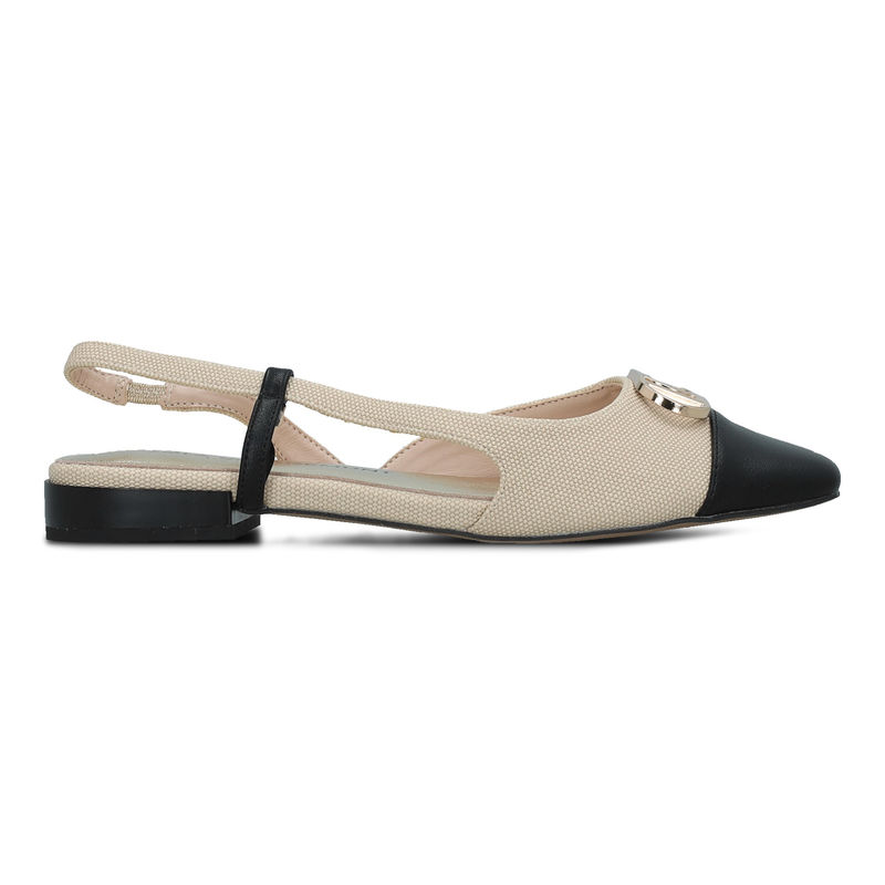 Ženske baletanke Lola Two-tone flat shoes with metallic logo detail