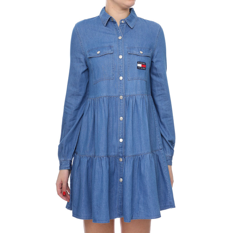 Ženska haljina Tommy Hilfiger CHAMBRAY SHIRT DRESS LS