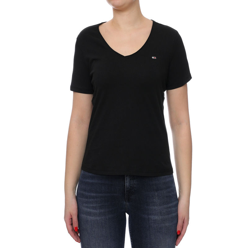 Ženska majica Tommy Hilfiger SLIM JERSEY V NECK