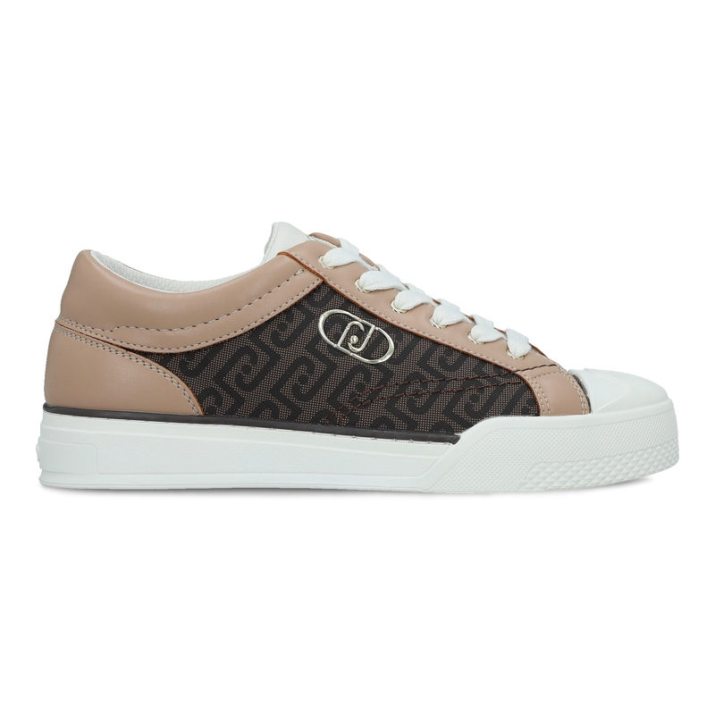 Ženske patike Liu Jo Benson 01 - Sneaker Monogram Saffiano Brown