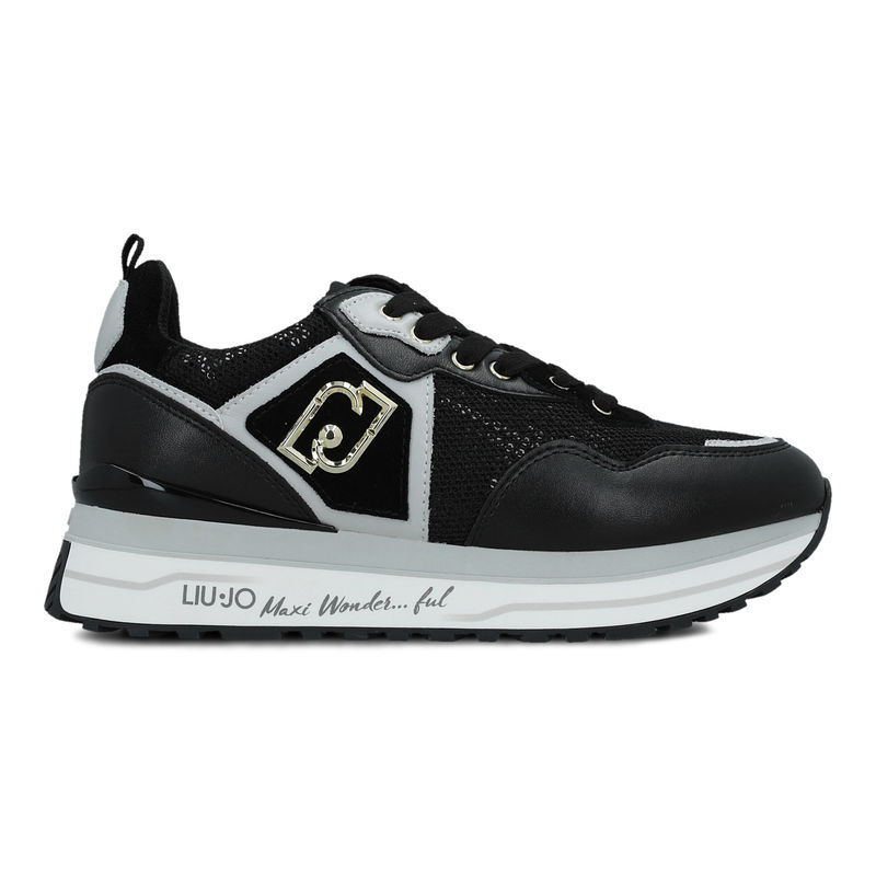Ženske patike Liu Jo Liu Jo Maxi Wonder 01 - Sneaker Calf Leather/Sequins Black