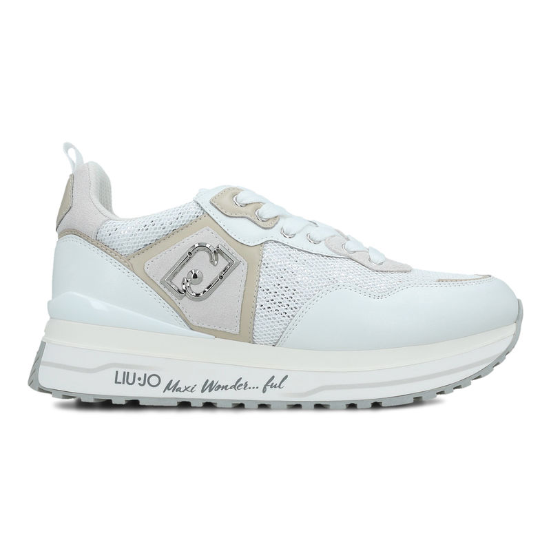 Ženske patike Liu Jo Liu Jo Maxi Wonder 01 - Sneaker Calf Leather/Sequins White