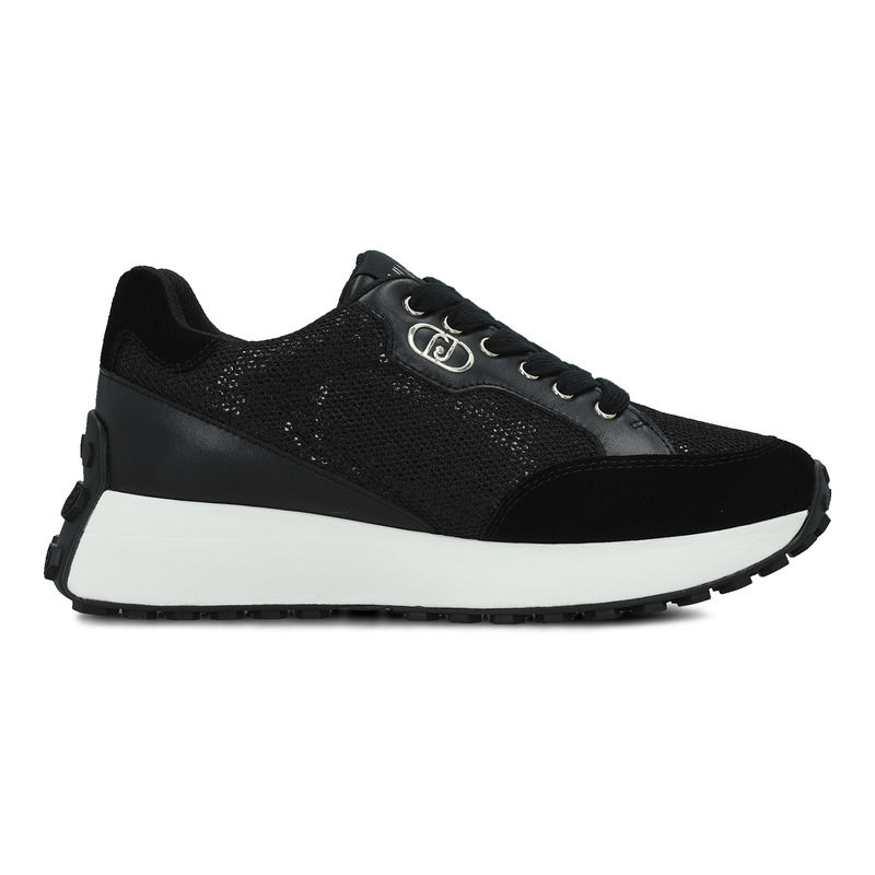 Ženske patike Liu Jo Lolo 20 - Sneaker Cow Suede/Sequins Black