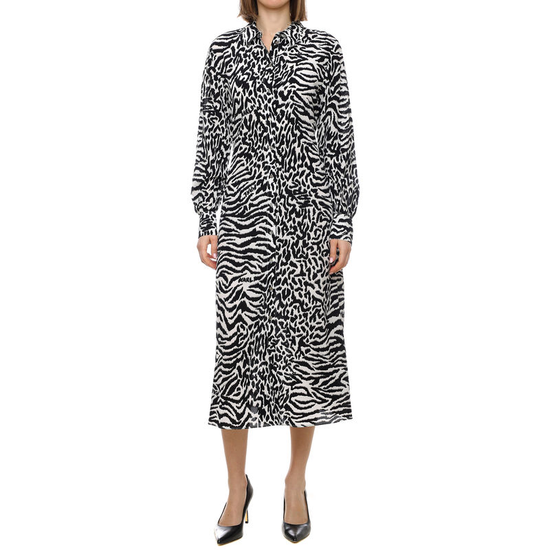 Ženska haljina Karl Lagerfeld Kl Animal Print Shirt Dress