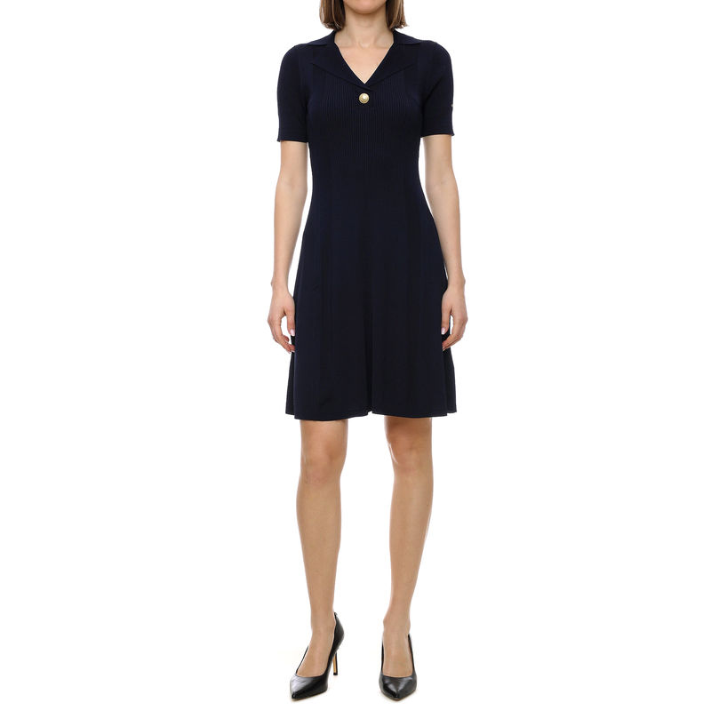 Ženska haljina Tommy Hilfiger rib button f&f polo swt dress