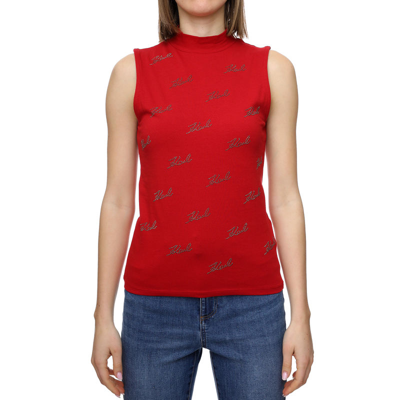 Ženska majica Karl Lagerfeld Sleevless Rhinestone top