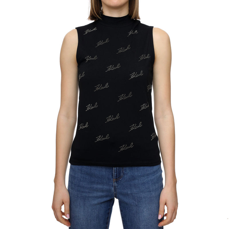 Ženska majica Karl Lagerfeld Sleevless Rhinestone top