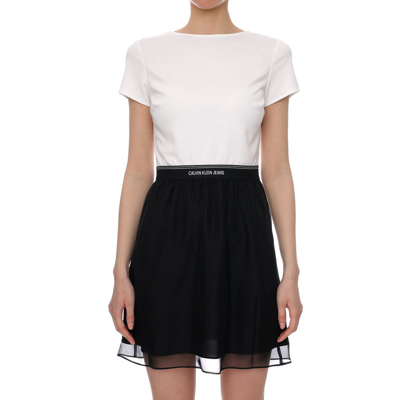 Ženska haljina Calvin Klein LOGO WAISTBAND DRESS