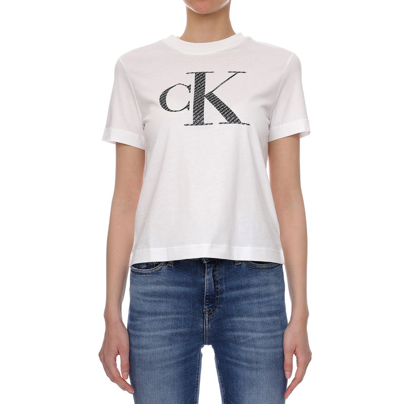 Ženska majica Calvin Klein SATIN BONDED FILLED CK TEE