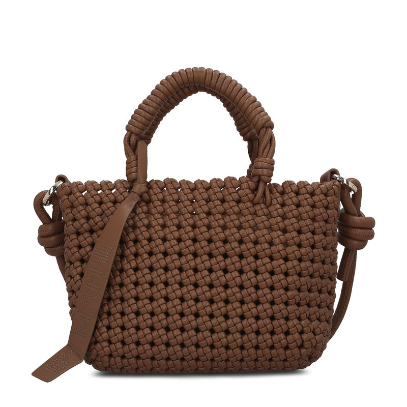 Ženska torba Lola Braided faux leather crossbody bag with knots