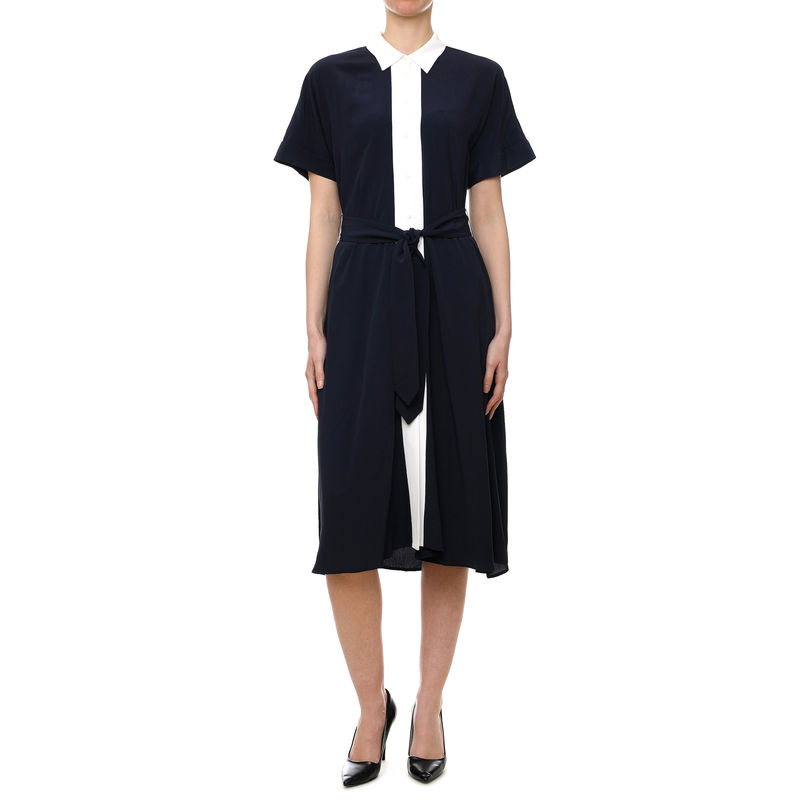 Ženska haljina Tommy Hilfiger CREPE COLORB MIDI SHIRT DRESS