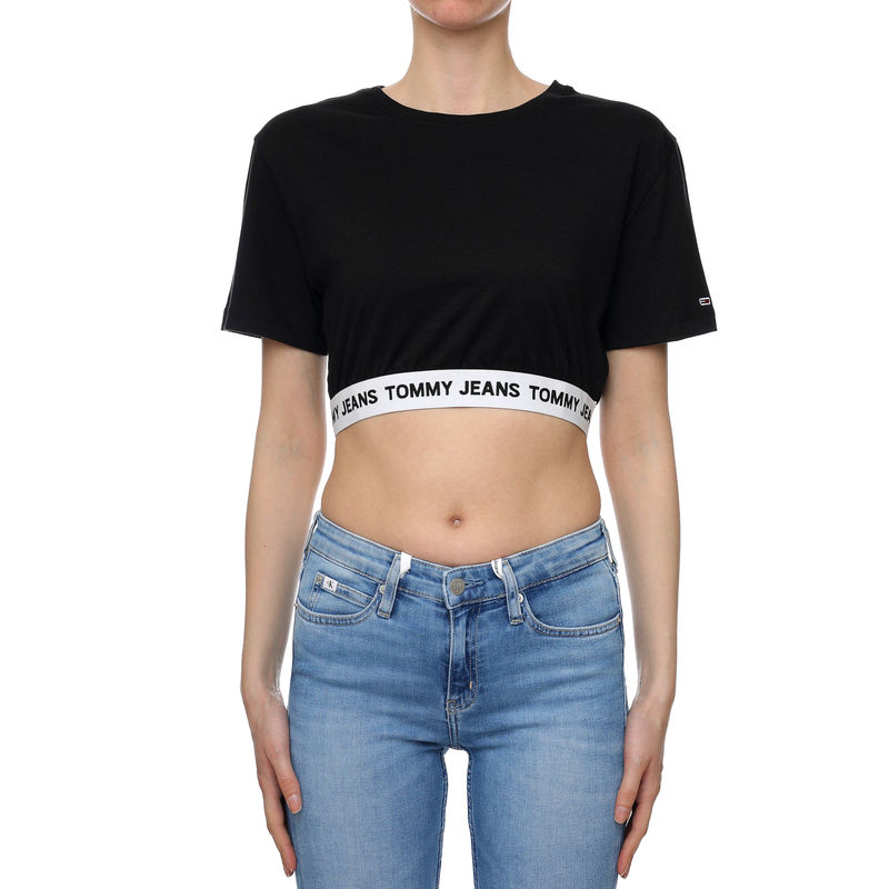 Ženska majica Tommy Hilfiger CROP LOGO WB SS BDS