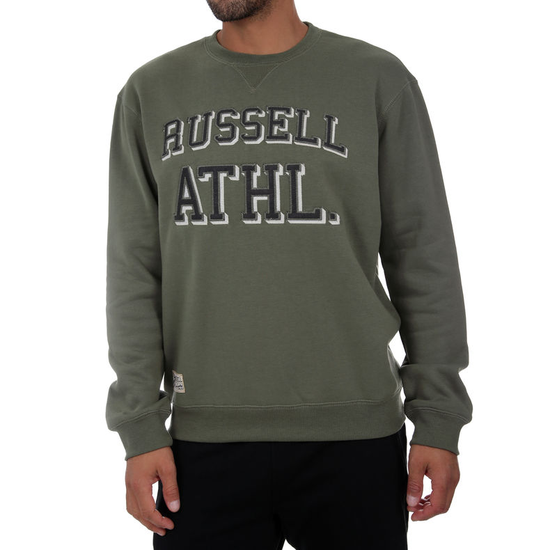 Muški duks Russell Athletic DOUBLE FELT APPLIQUE CREW