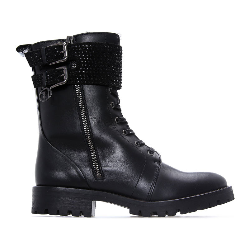 Ženske čizme TRUSSARDI COMBAT BOOTS DOUBLE BUCKLES