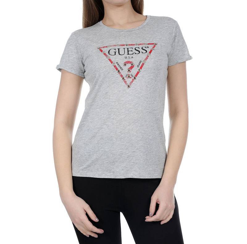 Ženska majica Guess JEANS SS RN EYELETS TEE