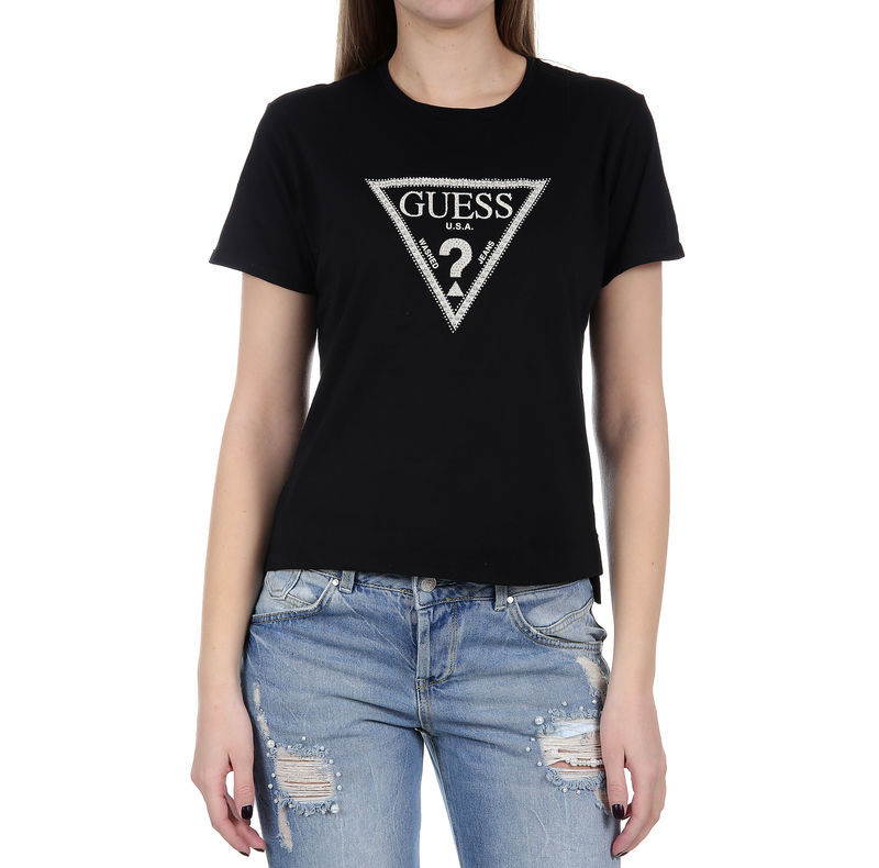 Ženska majica Guess SS RN TRIANGLE STUDS TEE