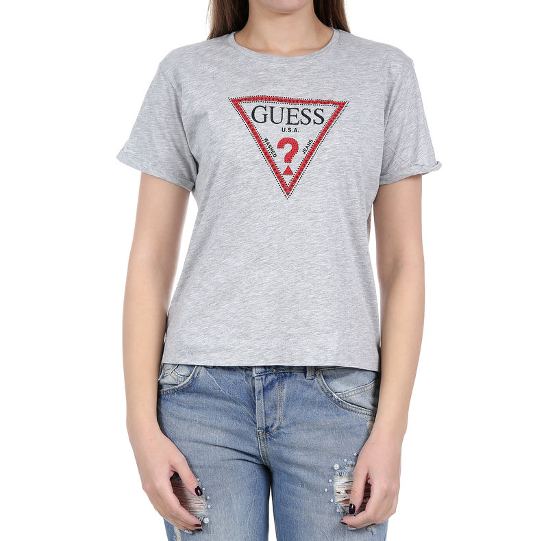 Ženska majica Guess SS RN TRIANGLE STUDS TEE