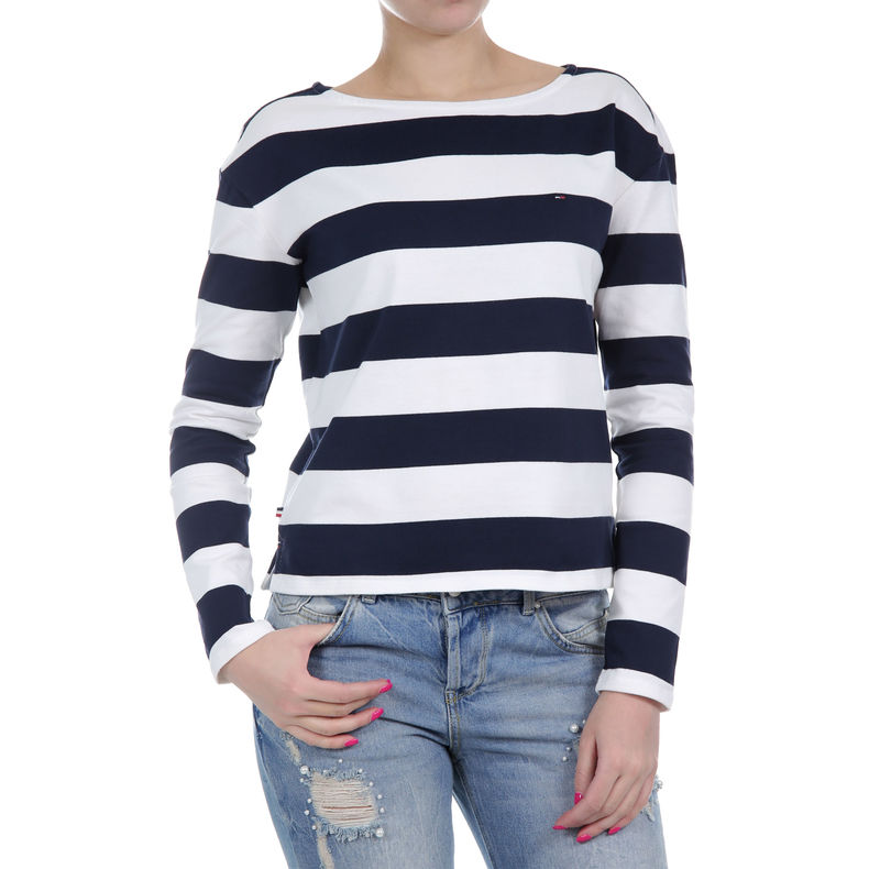 Ženska majica Tommy Hilfiger STRIPE KNIT L/S 11
