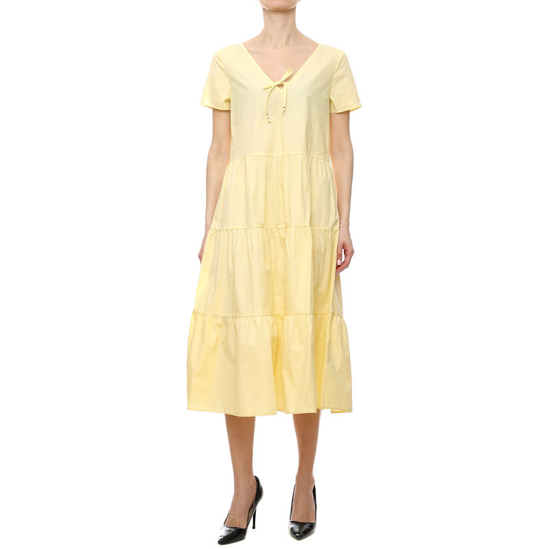 Ženska haljina Tommy Hilfiger Poplin Tiered Ss Midi Dress