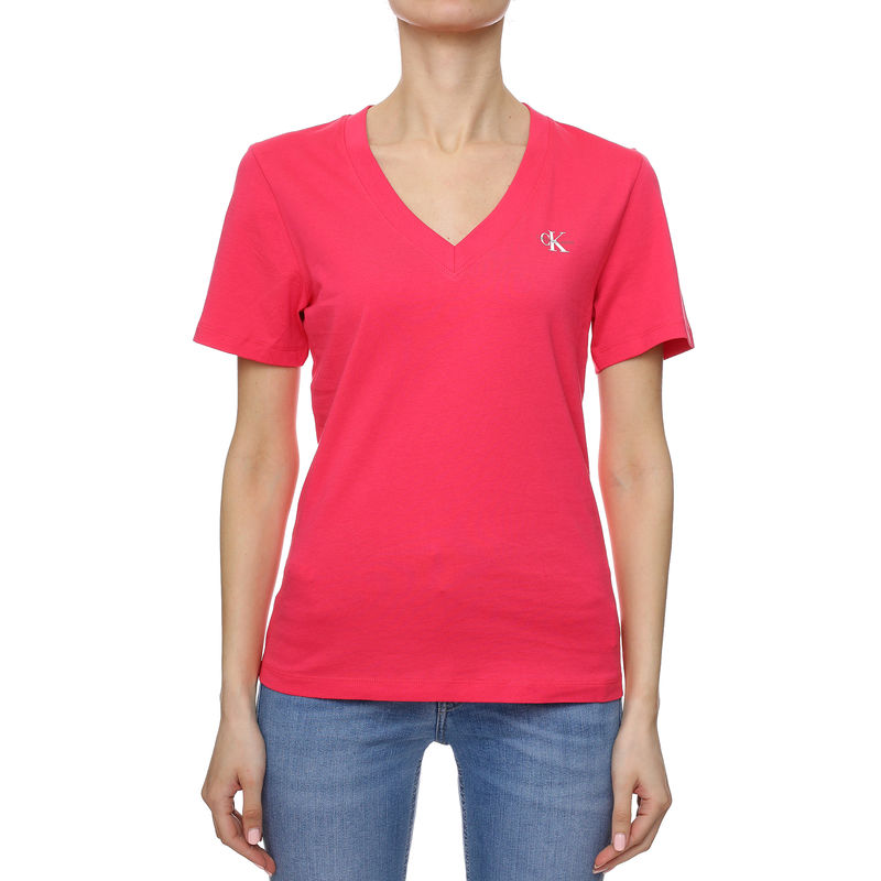 Ženska majica Calvin Klein Micro Monologo Slim V-Neck Tee