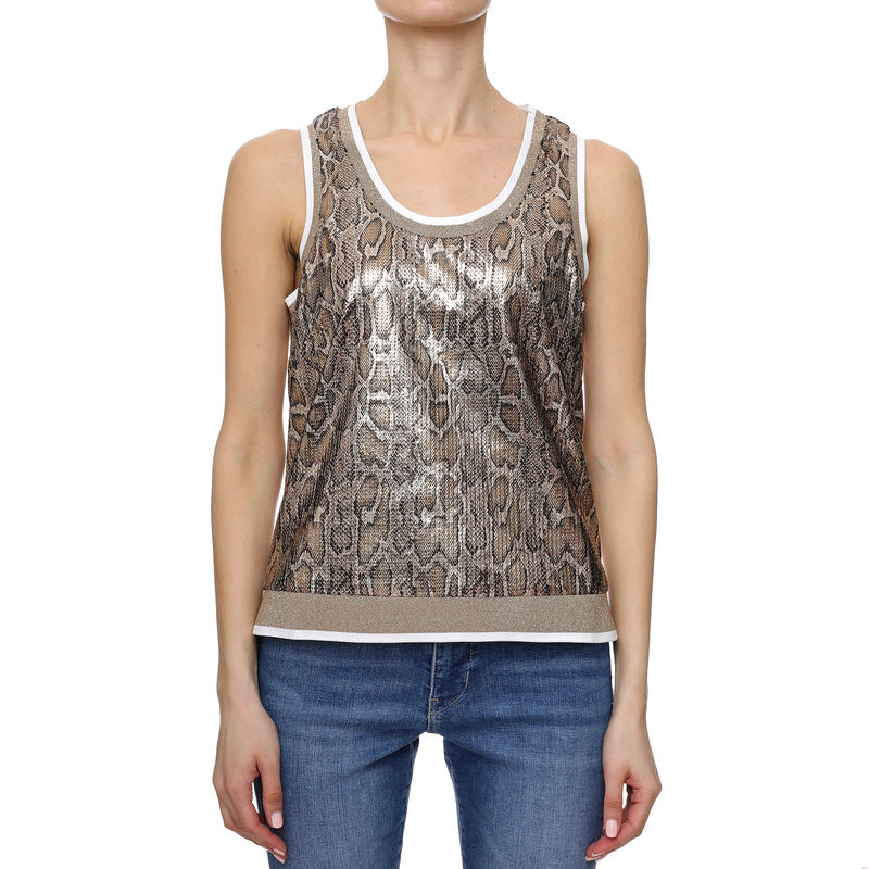 Ženska majica Lola Metallic Top With White Ribbing