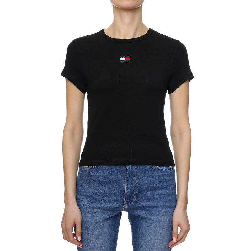 Ženska majica Tommy Hilfiger Bby Rib Xs Badge