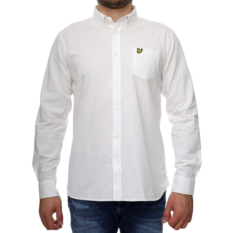 Muška košulja Lyle&Scott Cotton Linen Button Down Shirt