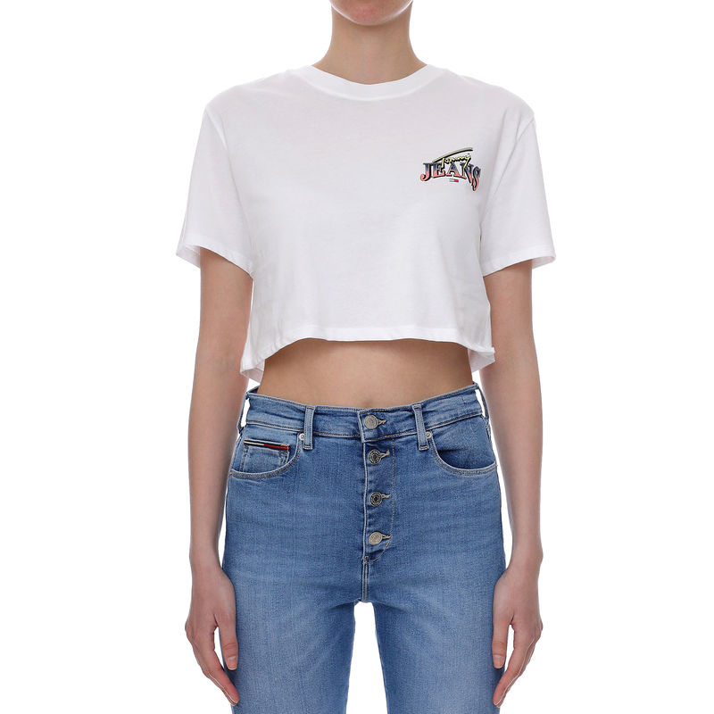 Ženska majica Tommy Hilfiger SUPER CROP LOGO TEE
