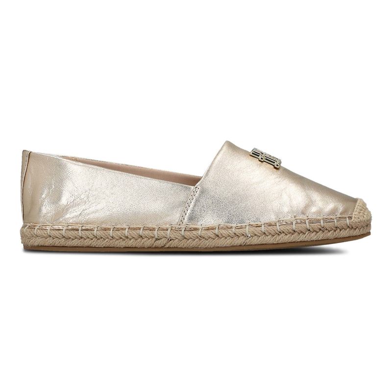 Ženske špagerice Tommy Hilfiger Th logo metallic leather espad