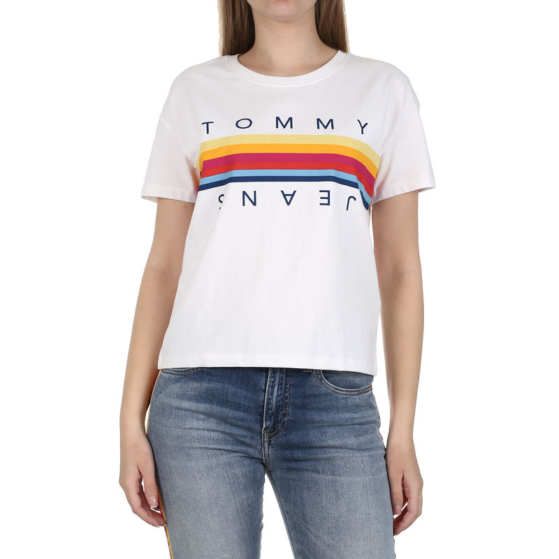 Ženska majica Tommy Hilfiger TJW MULTICOLOR LINE TEE