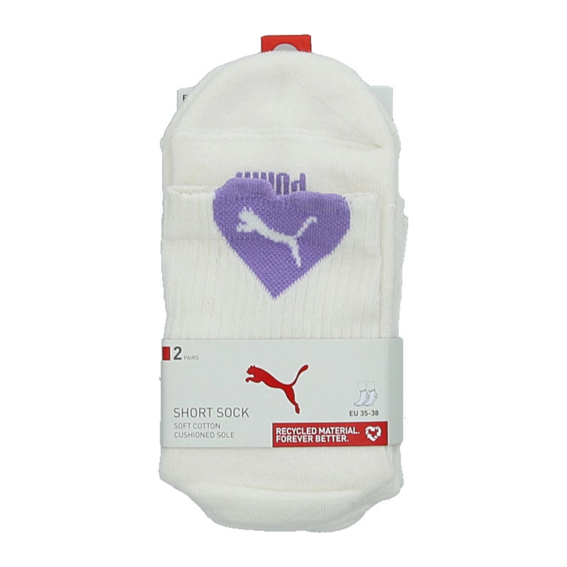Ženske čarape Puma Heart logo short crew 2p