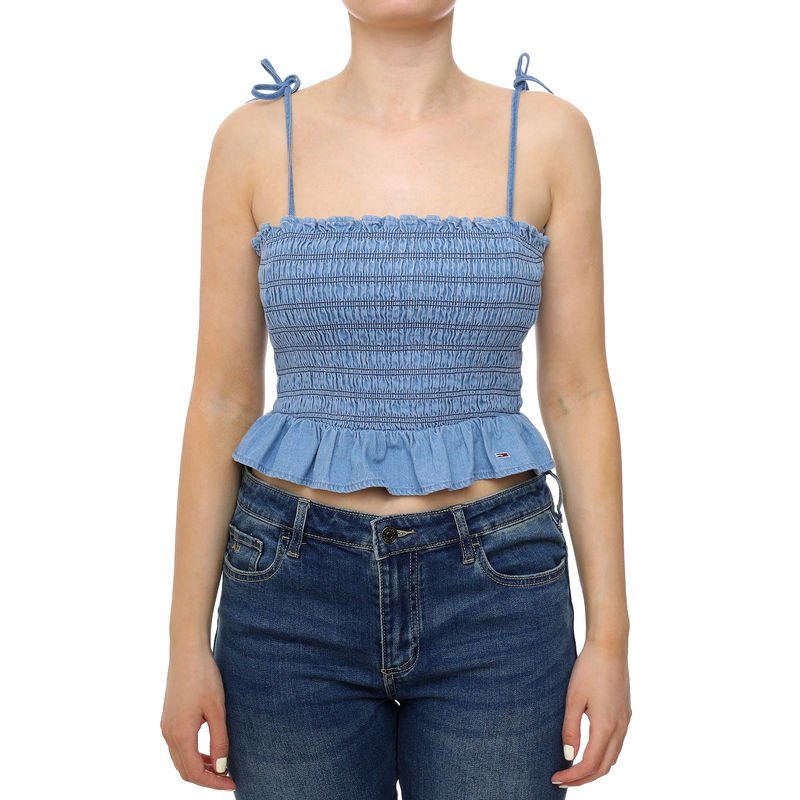 Ženska košulja Tommy Hilfiger Ruched chambray top